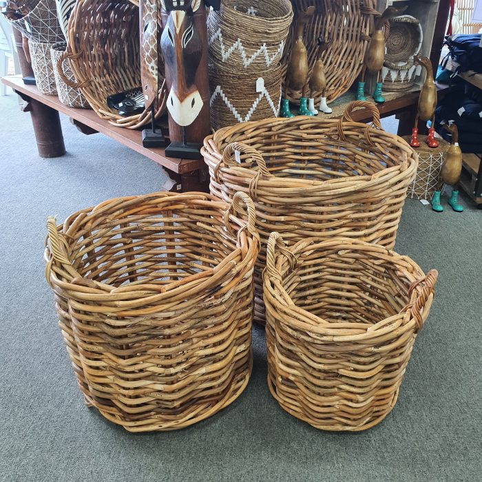 chunky wood baskets
